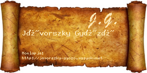 Jávorszky Győző névjegykártya