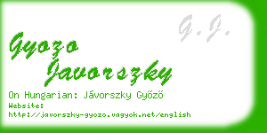 gyozo javorszky business card