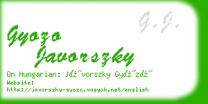 gyozo javorszky business card